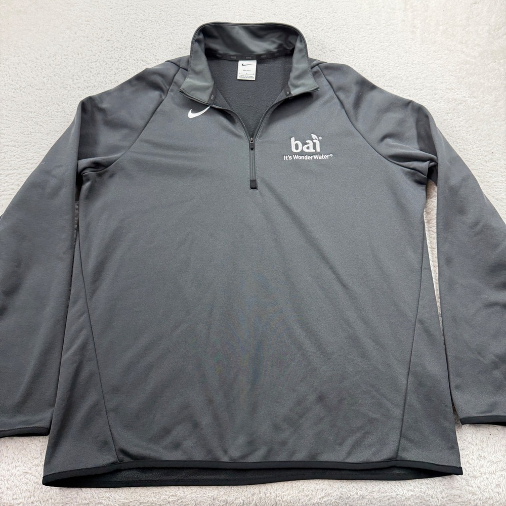 Nike Dri Fit Quarter Zip Pullover Mens Large Gray Bai It's Wonder Water Athletic